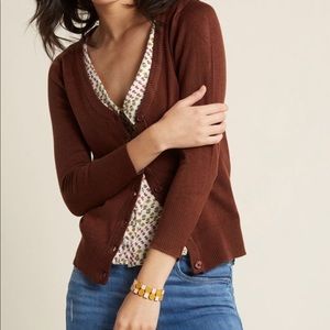 ModCloth Charter School Cardigan. Brown. Plus size